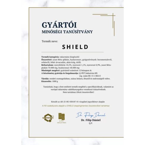 SHIELD – gyomorvédő kiegészítő takarmány lovak részére, 1000 gramm 